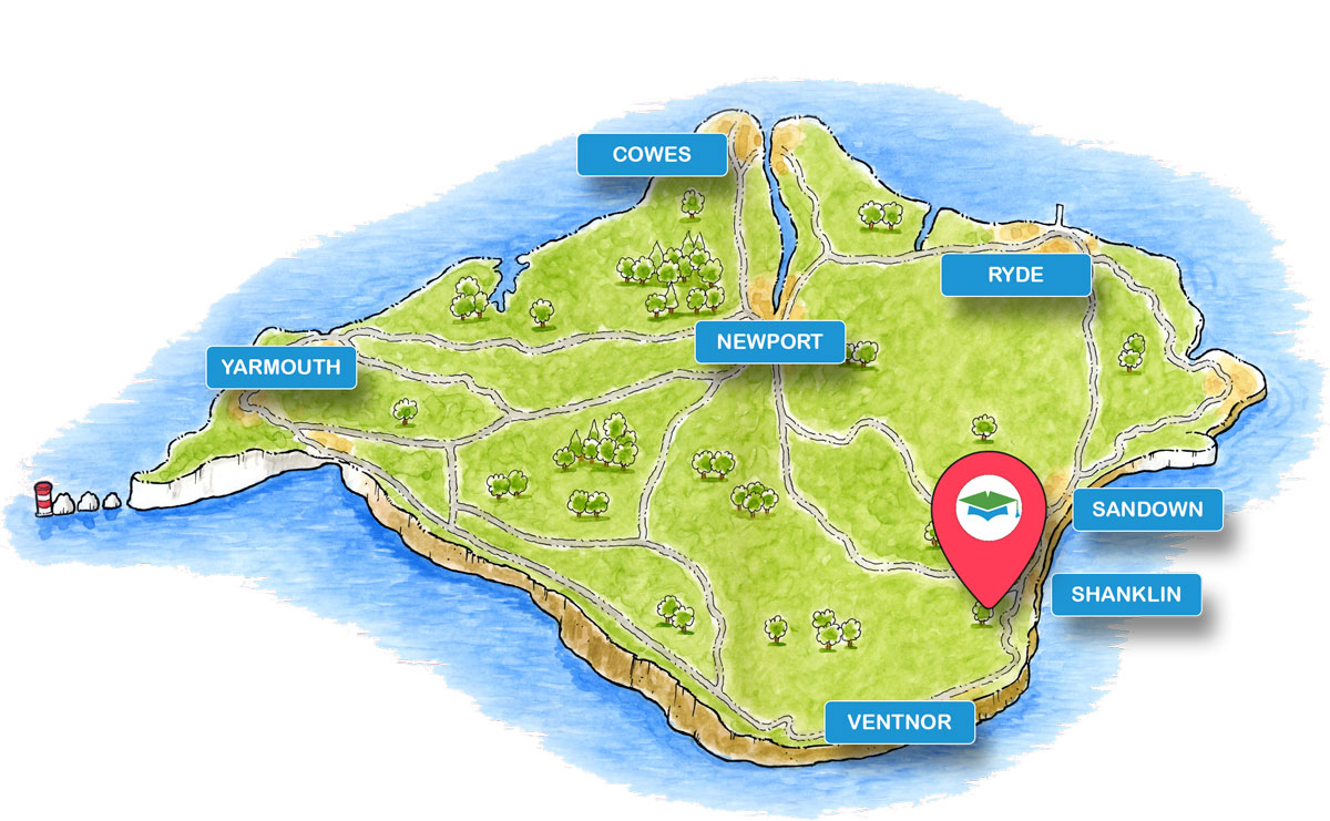 School trip Isle of Wight location map for Isle Of Wight Donkey Sanctuary
